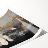 Elegant Floral Glam Wall Art - Chic Black and Gold Decor for Interiors