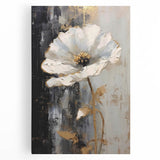 Elegant Floral Glam Wall Art - Chic Black and Gold Decor for Interiors