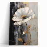 Elegant Floral Glam Wall Art - Chic Black and Gold Decor for Interiors