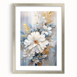 Luxurious Floral Glam Wall Art - Chic White and Gold Decor for Homes