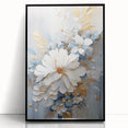 Luxurious Floral Glam Wall Art - Chic White and Gold Decor for Homes