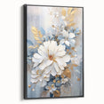 Luxurious Floral Glam Wall Art - Chic White and Gold Decor for Homes