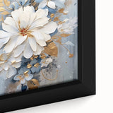 Luxurious Floral Glam Wall Art - Chic White and Gold Decor for Homes