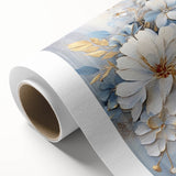 Luxurious Floral Glam Wall Art - Chic White and Gold Decor for Homes