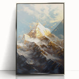 Majestic Mountain Glam Wall Art - Luxury Gold and Blue Decor for Homes