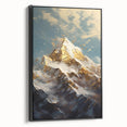 Majestic Mountain Glam Wall Art - Luxury Gold and Blue Decor for Homes