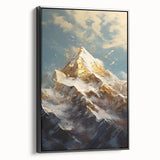 Majestic Mountain Glam Wall Art - Luxury Gold and Blue Decor for Homes