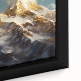 Majestic Mountain Glam Wall Art - Luxury Gold and Blue Decor for Homes