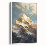 Majestic Mountain Glam Wall Art - Luxury Gold and Blue Decor for Homes