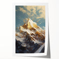 Majestic Mountain Glam Wall Art - Luxury Gold and Blue Decor for Homes