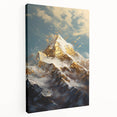 Majestic Mountain Glam Wall Art - Luxury Gold and Blue Decor for Homes