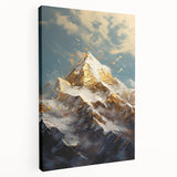 Majestic Mountain Glam Wall Art - Luxury Gold and Blue Decor for Homes