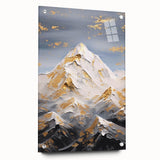 Luxury Mountain Glam Wall Art - Gold and White Decor for Elegant Homes