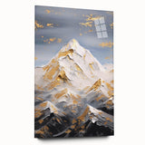 Luxury Mountain Glam Wall Art - Gold and White Decor for Elegant Homes