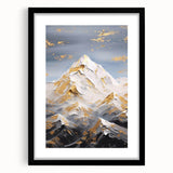 Luxury Mountain Glam Wall Art - Gold and White Decor for Elegant Homes