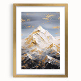 Luxury Mountain Glam Wall Art - Gold and White Decor for Elegant Homes