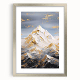 Luxury Mountain Glam Wall Art - Gold and White Decor for Elegant Homes