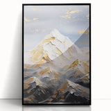 Luxury Mountain Glam Wall Art - Gold and White Decor for Elegant Homes
