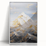 Luxury Mountain Glam Wall Art - Gold and White Decor for Elegant Homes