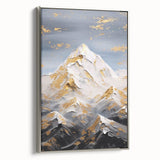 Luxury Mountain Glam Wall Art - Gold and White Decor for Elegant Homes