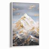 Luxury Mountain Glam Wall Art - Gold and White Decor for Elegant Homes