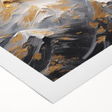 Luxury Mountain Glam Wall Art - Gold and White Decor for Elegant Homes