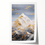 Luxury Mountain Glam Wall Art - Gold and White Decor for Elegant Homes