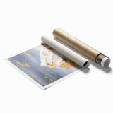 Luxury Mountain Glam Wall Art - Gold and White Decor for Elegant Homes