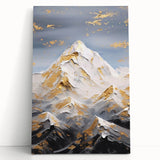 Luxury Mountain Glam Wall Art - Gold and White Decor for Elegant Homes