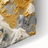 Golden Mountain Glam Wall Art - Elegant White and Gold Home Decor