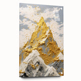 Golden Mountain Glam Wall Art - Elegant White and Gold Home Decor