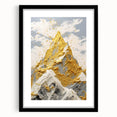 Golden Mountain Glam Wall Art - Elegant White and Gold Home Decor
