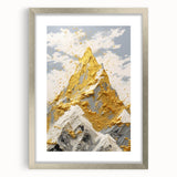 Golden Mountain Glam Wall Art - Elegant White and Gold Home Decor