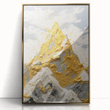 Golden Mountain Glam Wall Art - Elegant White and Gold Home Decor