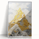 Golden Mountain Glam Wall Art - Elegant White and Gold Home Decor