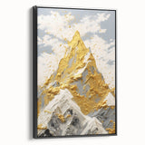 Golden Mountain Glam Wall Art - Elegant White and Gold Home Decor