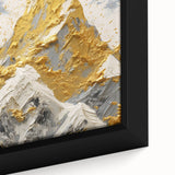 Golden Mountain Glam Wall Art - Elegant White and Gold Home Decor
