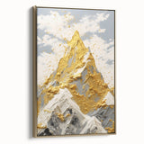 Golden Mountain Glam Wall Art - Elegant White and Gold Home Decor