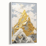 Golden Mountain Glam Wall Art - Elegant White and Gold Home Decor