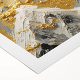 Golden Mountain Glam Wall Art - Elegant White and Gold Home Decor
