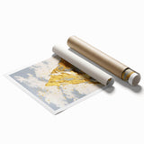 Golden Mountain Glam Wall Art - Elegant White and Gold Home Decor