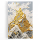 Golden Mountain Glam Wall Art - Elegant White and Gold Home Decor