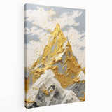Golden Mountain Glam Wall Art - Elegant White and Gold Home Decor