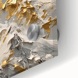 Golden Mountain Glam Wall Art - Elegant White and Gold Home Decor