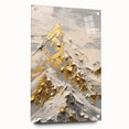 Golden Mountain Glam Wall Art - Elegant White and Gold Home Decor