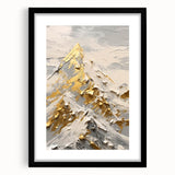 Golden Mountain Glam Wall Art - Elegant White and Gold Home Decor