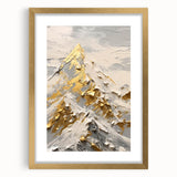 Golden Mountain Glam Wall Art - Elegant White and Gold Home Decor