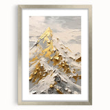 Golden Mountain Glam Wall Art - Elegant White and Gold Home Decor