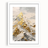 Golden Mountain Glam Wall Art - Elegant White and Gold Home Decor