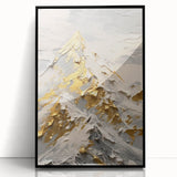 Golden Mountain Glam Wall Art - Elegant White and Gold Home Decor